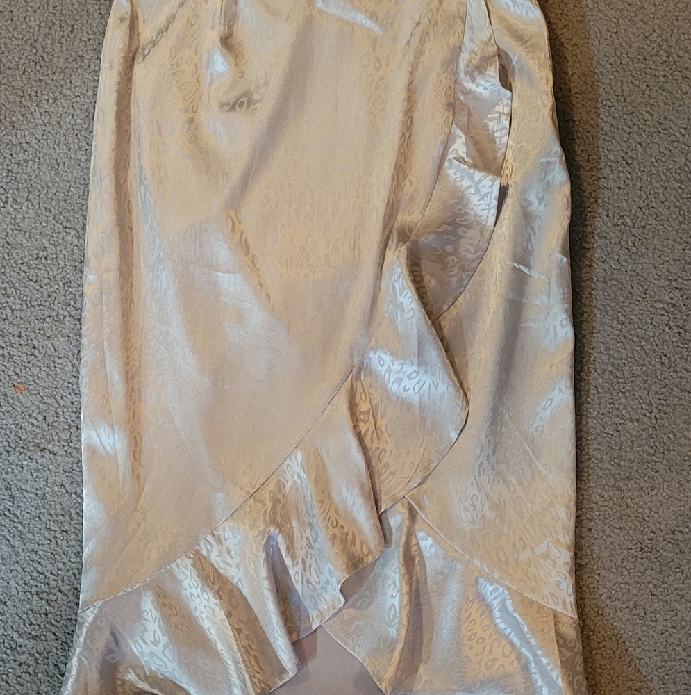 Silver leopard midi skirt